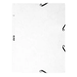 Image of Exacompta Elasticated 3 Flap Folder A4, 400gsm, White, Pack of 25