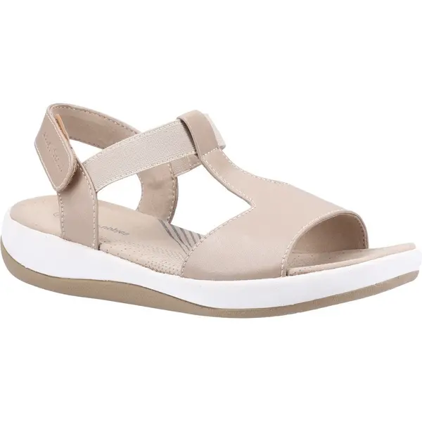 image of Hush Puppies Womens Sylvie Adjustable Leather Wedge Open Toe Sandals - UK 3 Beige female GDE2415TAU3