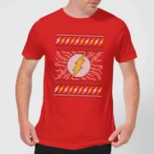 Image of DC Flash Knit Mens Christmas T-Shirt - Red - L