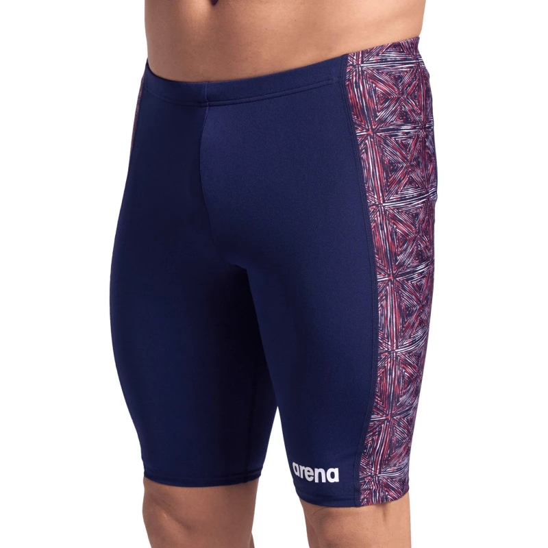 Image of Arena Mens Abstract Tiles Swim Jammer Navy Team male Small