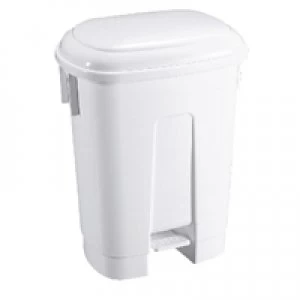 Image of Slingsby Derby Plastic Pedal Bin 60L White 348011