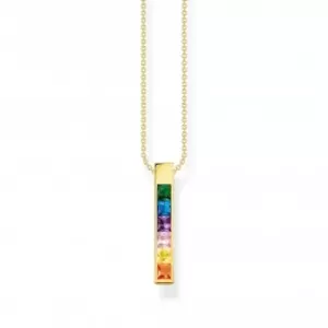 image of Sterling Silver Gold Plated Colourful Stones Necklace KE2113-971-7-L45V