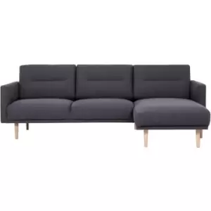 Image of Furniture To Go - Larvik Chaiselongue Sofa (RH) - Anthracite, Oak Legs - Soul Anthracite, Oak Legs