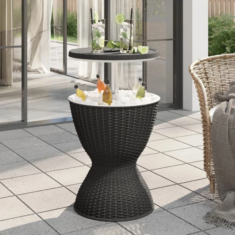 Image of VIDAXL 3-in-1 Ice Cooler Table Black Polypropylene Vidaxl 8720845789527