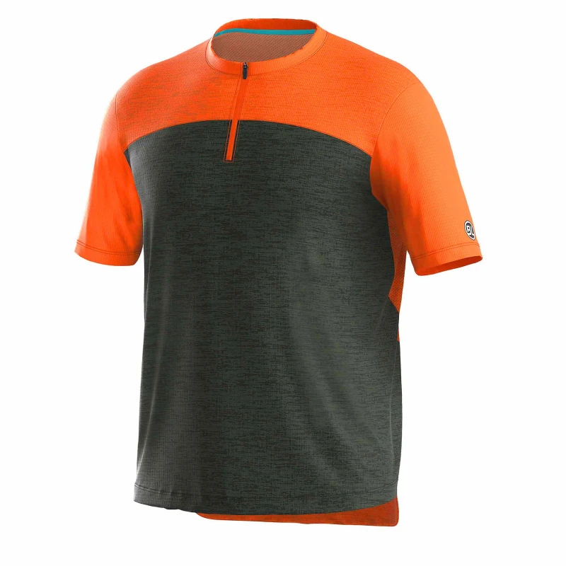 Image of Bicycle Line Mens Sentiero MTB UPF Protection Short Sleeve Cycling Jersey Dark Green male Small