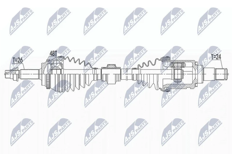 Image of NTY NPW-TY-137 Drive shaft Front Axle Left Drive Shaft (13)