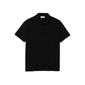 image of Mens Lacoste Paris Polo Shirt Regular Fit Stretch Cotton Pique Size 4 - M Black