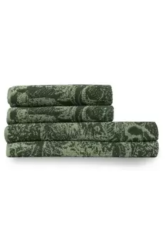 Image of Winter Woods Animal Cotton Jacquard 4 Piece Towel Bale
