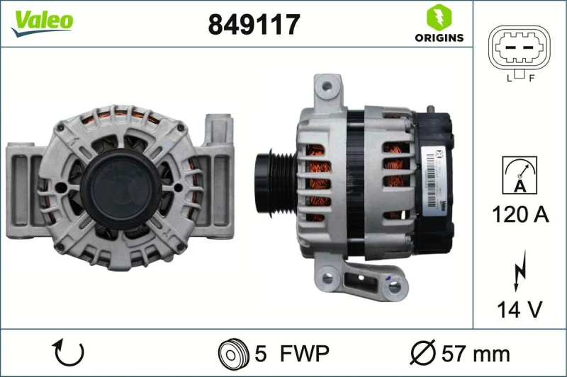 Image of Alternator VALEO 849117