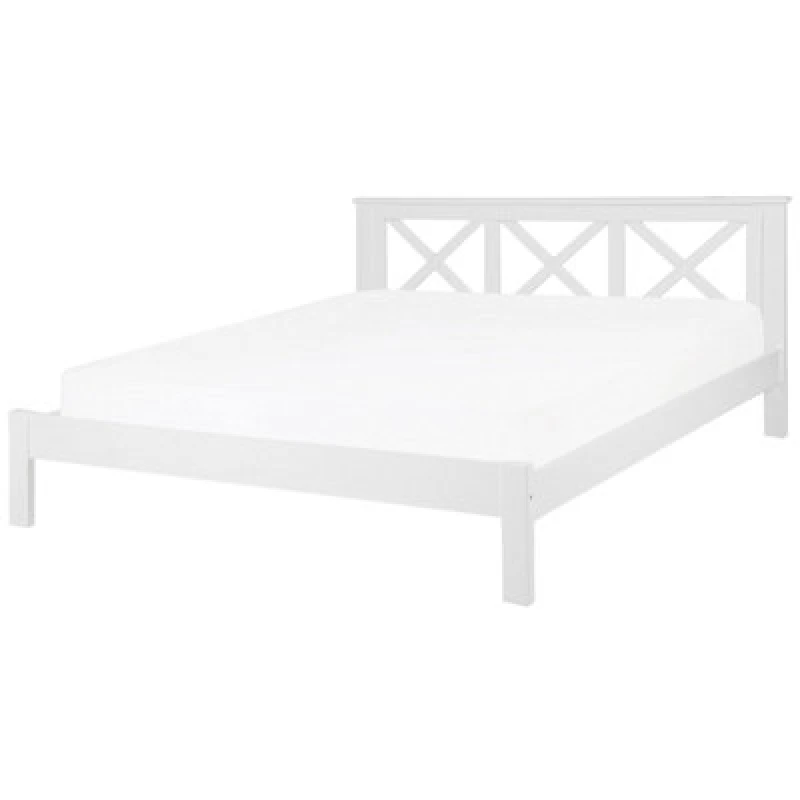 Image of Beliani Bed Pine Wood Tannay 180 X 200 Cm (Eu Super King) White