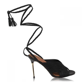 image of Reiss Minerva Strap Tie Heels - Black