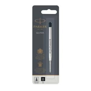 Image of Parker Quink Ballpoint Pen Broad Nib Refill Cartridge Black 1950366