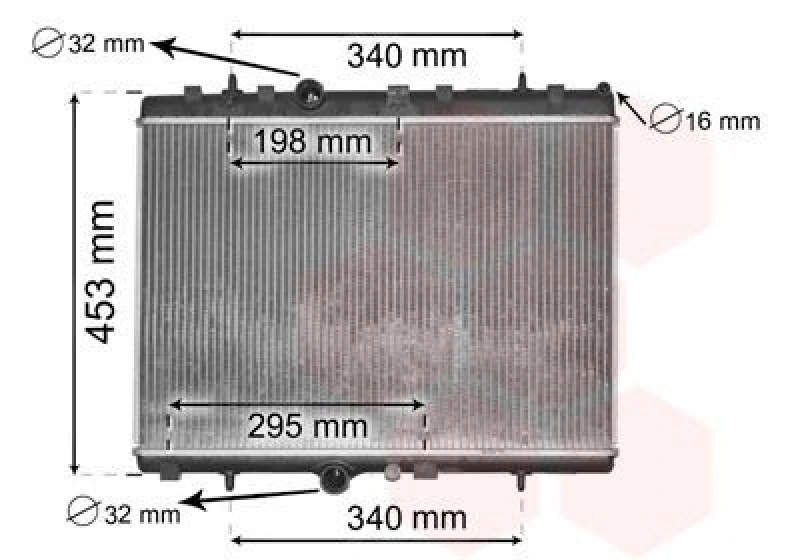 Image of VAN WEZEL Engine radiator VAN WEZEL 40002290