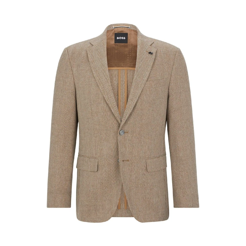 Image of Boss Mens H Hutson Elbow Formal Jacket Medium Beige male 36 (46)