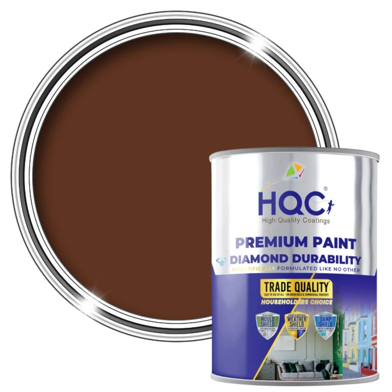 Image of HQC PAINTS Barn Paint - 5L - Best Exterior Wood Paint for Barns, Fences & Gates in Leaf Brown Leaf Brown Unisex 5L