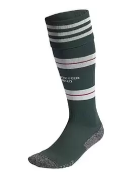 Image of Adidas Manchester United 23/24 Away Stadium Socks, Green, Size L, Men