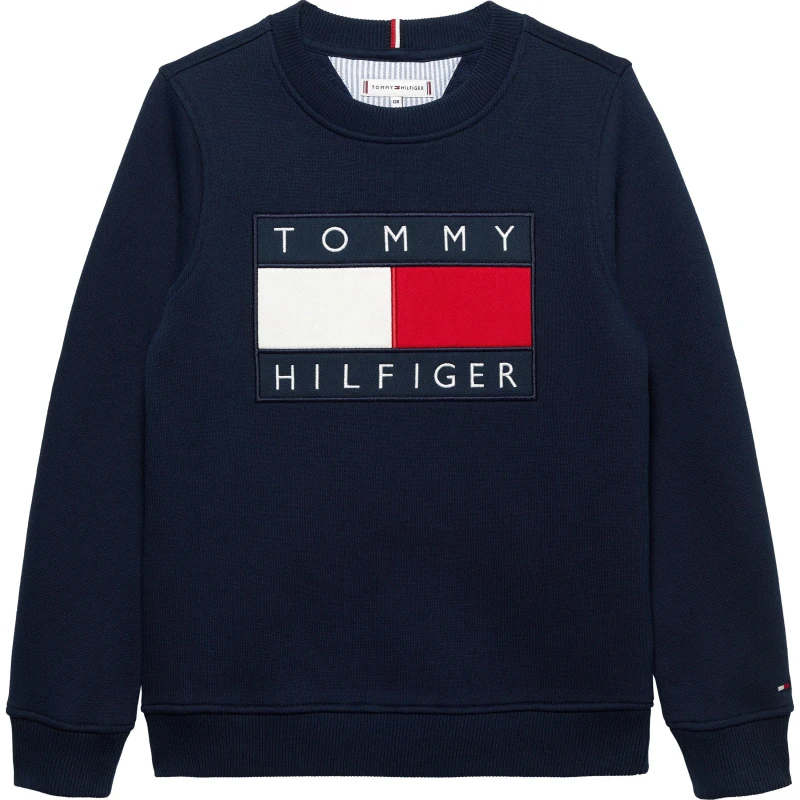 Image of Tommy Hilfiger Kids Heritage Crew Sweatshirt Night Navy C1G male 4Y