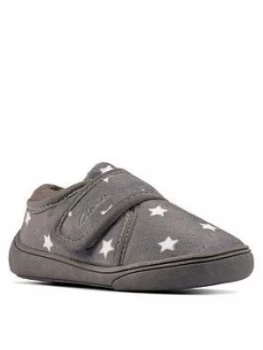 Image of Clarks Holmly Rest Toddler Slipper - Grey