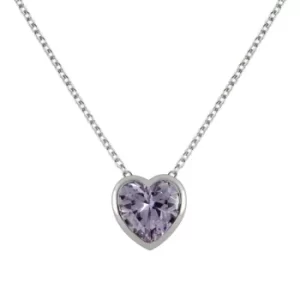 image of Radley Ladies Sterling Silver Light Amethyst Heart Necklace