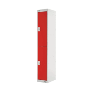 image of Two Compartment Locker D300mm Red Door MC00011