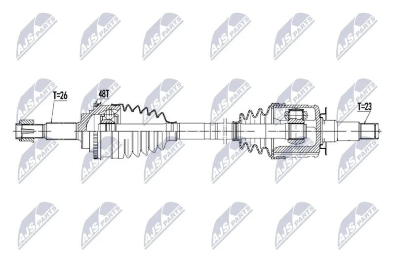 Image of NTY NPW-TY-264 Drive shaft Automatic Transmission, Rear Axle Right Drive Shaft (13)