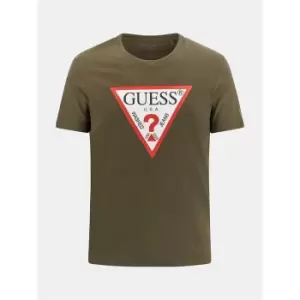 image of Guess Logo T Shirt - Green