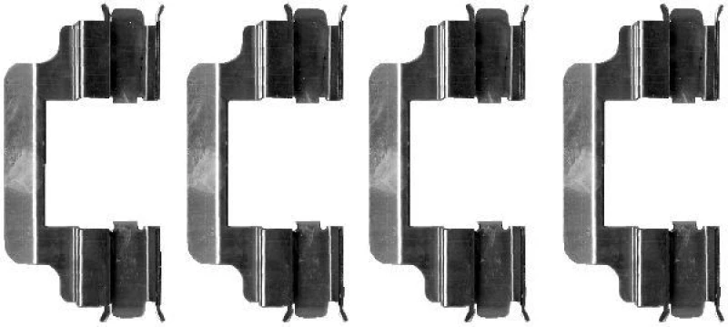 Image of HELLA Brake pad fitting kit HELLA 8DZ 355 202-711