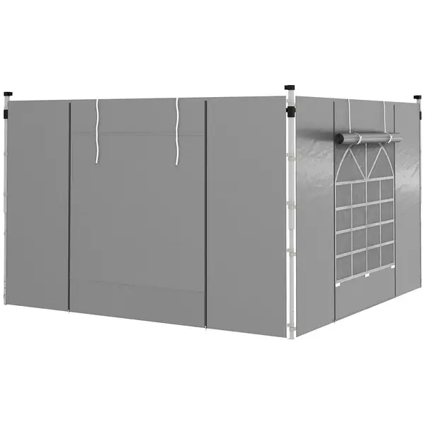 Image of Outsunny 3x3(m) or 3x6m Pop Up Gazebo Side Panels Replacement, 2 Pack Light Grey