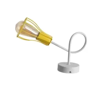 Image of Oxford Table Lamp Whte Yellow 30cm
