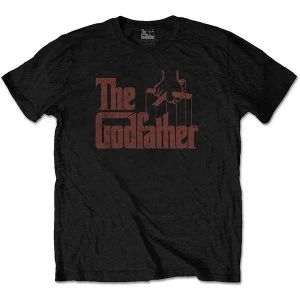 image of The Godfather - Logo Brown Unisex Large T-Shirt - Black