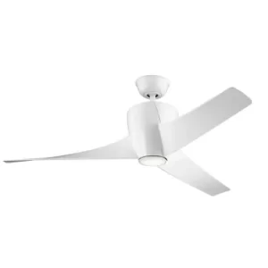 image of Kichler Phree 3 Blade 142cm Ceiling Fan with LED Light White Remote Control