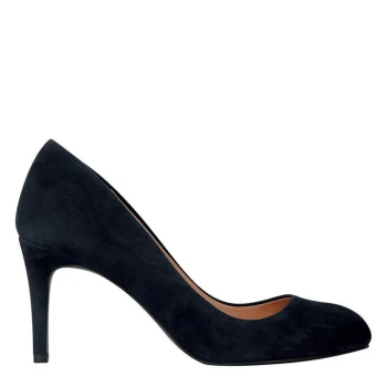 image of Linea Stiletto Almond Shoes - Navy Suede