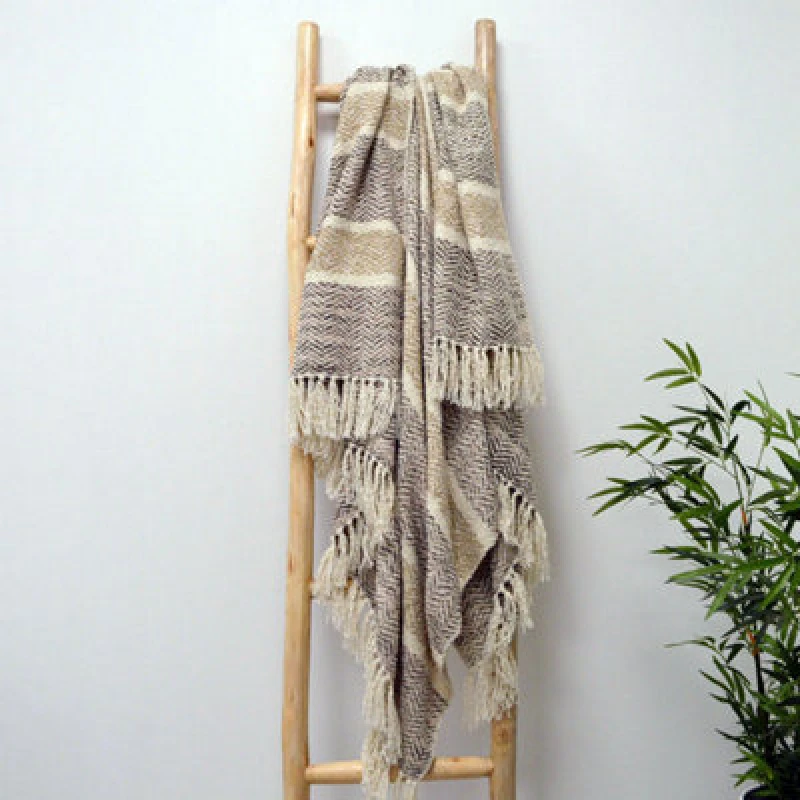Image of Allure Bath Fashions Herringbone Throw Blanket - Small, Natural