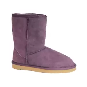 Image of Eastern Counties Leather Womens/Ladies Jodie Sheepskin Short Plain Boots (3 UK) (Purple)