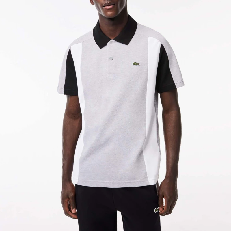 Image of Lacoste Regular Fit Colourblock Polo Shirt - Grey Grey M