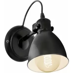 Image of Loops - Adjustable Wall Light / Sconce Black & White Bowl Shade 1 x 40W E27 Bulb