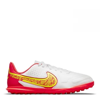 Image of Nike Tiempo Legend Club Childrens Astro Turf Trainers - White/Volt