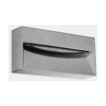 image of Leds-c4 Lighting - LEDS C4 Arc Outdoor LED Recessed Wall Light Cement, Urban Grey IP65 9W 3000K