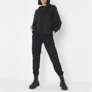 image of Missguided MSGD Oversized Loopback Hoodie - Black