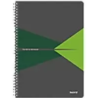 image of LEITZ Office Wirebound Notebook A4 Ruled Cardboard Green Perforated Pack of 5