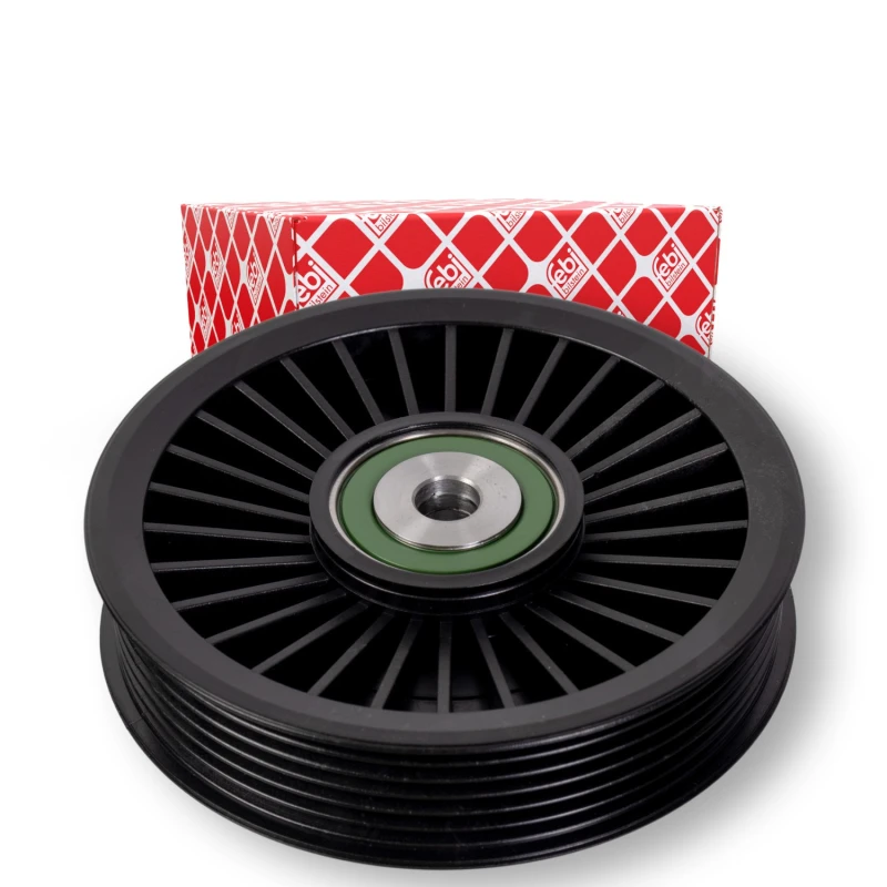 Image of FEBI BILSTEIN 14375 Idler Pulley Plastic Deflection/Guide Pulley,v-ribbed belt (312)