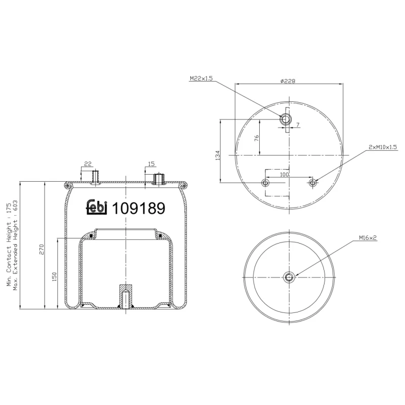 Image of FEBI BILSTEIN 109189 Boot, air suspension Rear Axle Right Boot,air suspension (324)