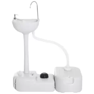 Image of Outsunny Camping Portable Hand Wash Sink Basin w/ 17L Water Tank and 24L Drainage Equipment with Sanitizer Station HDPE
