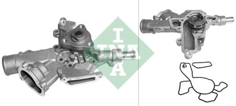 Image of INA 538 0081 10 Water pump for V-ribbed belt use, with gasket/seal Water Pump (1260)