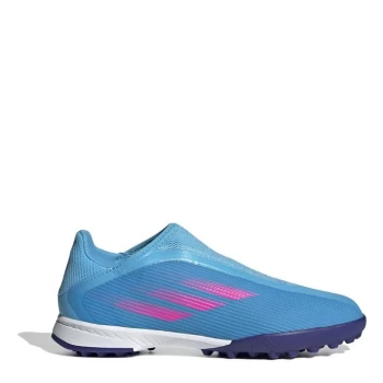 Image of adidas X Ghosted .3 Laceless Childrens Astro Turf Trainers - Blue