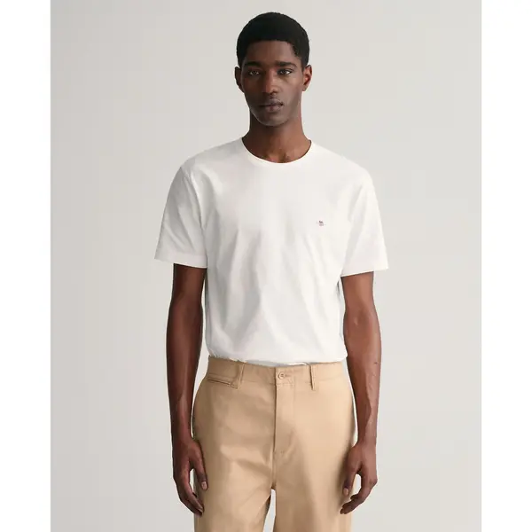 Image of Cotton Regular Fit T-Shirt with Short Sleeves