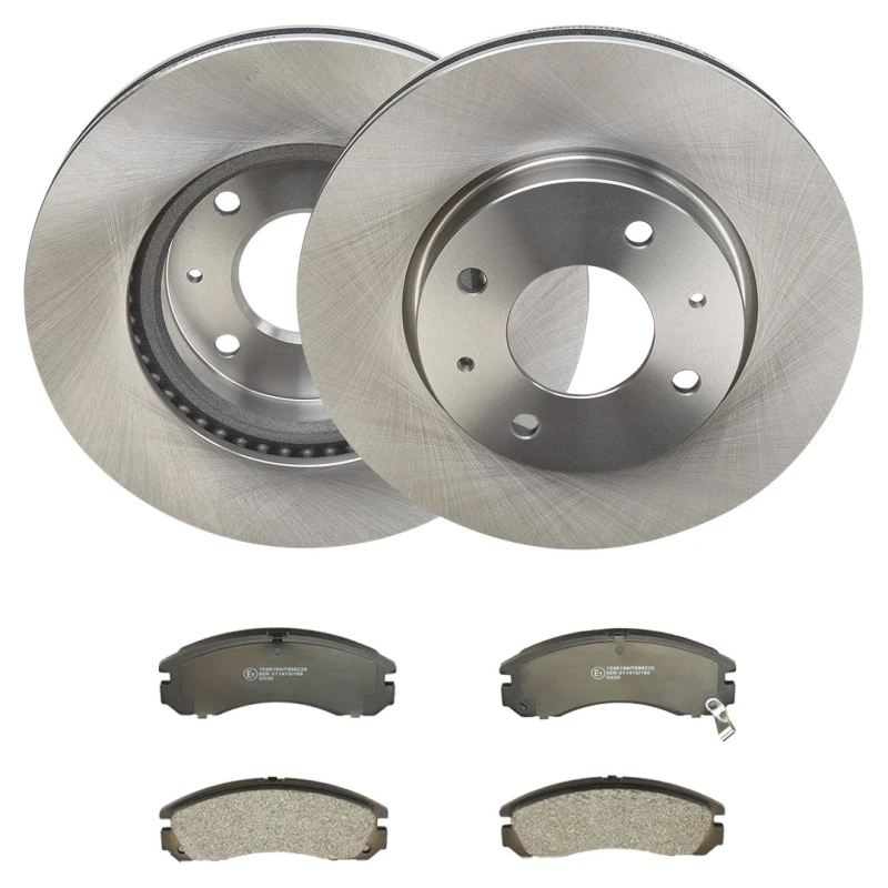 Image of RIDEX 3405B2640 Brake disc and pads set Front Axle, Brake Disc Type: internally vented, with acoustic wear warning Brake Set,disc brakes (3405)