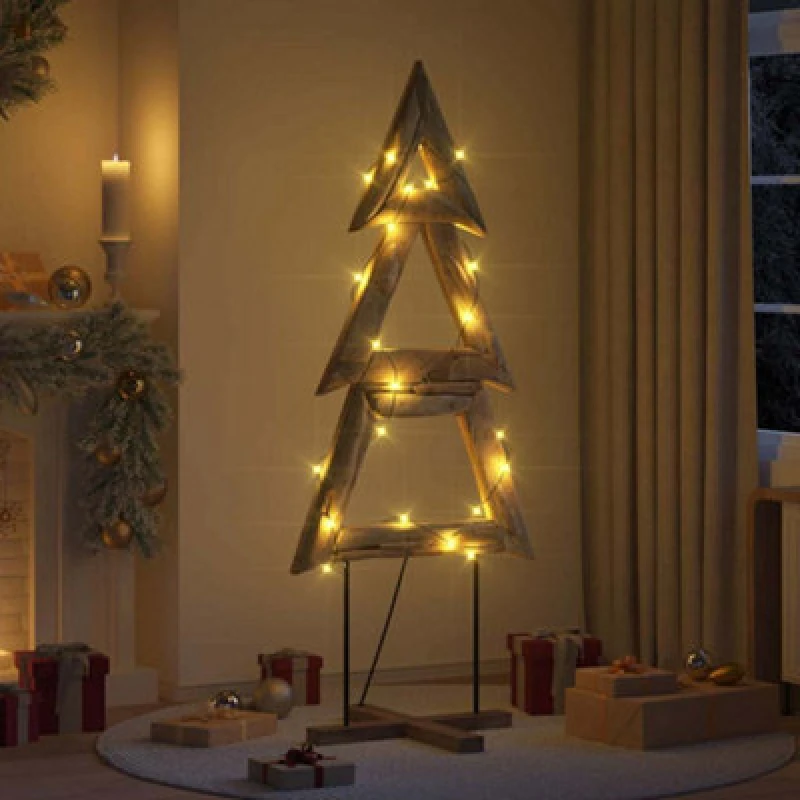 Image of Vidaxl Christmas Tree With Stand Brown 180 Cm Solid Teak Wood