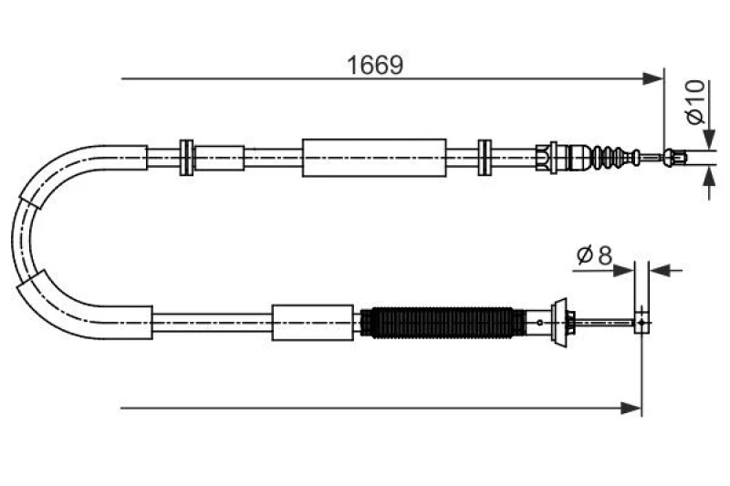 Image of Bosch 1 987 482 588 Brake Cable 1669mm Cable,parking brake (124)