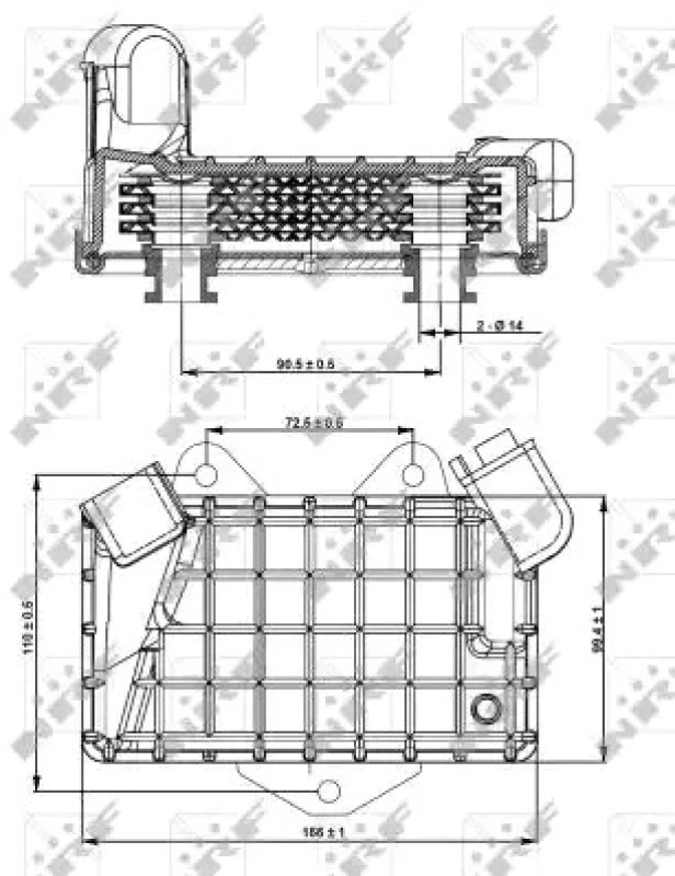 Image of NRF 31274 Oil Cooler with gaskets/seals, EASY FIT Aluminium Oil Cooler,engine oil (469)